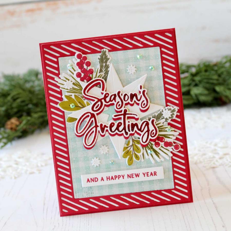 Papertrey Ink Season's Greeting Hot Foil Plate and Die Set ptif-0016 happy new year