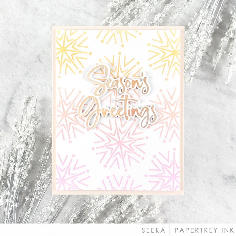 Papertrey Ink Season's Greeting Hot Foil Plate and Die Set ptif-0016 season's greetings