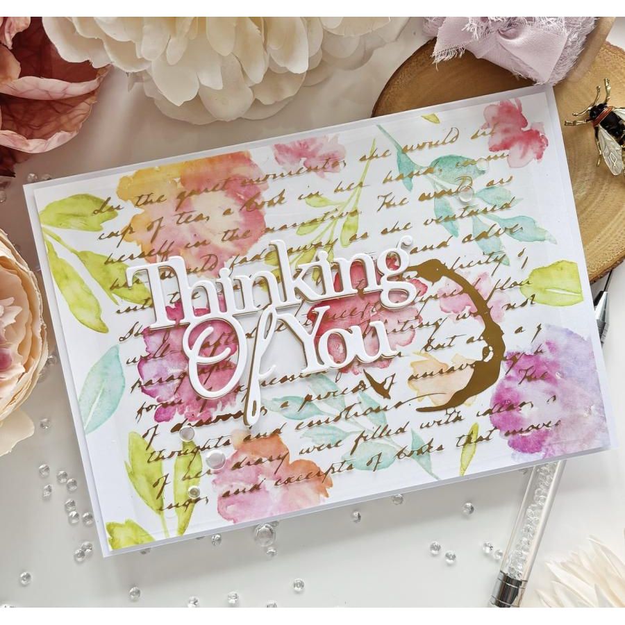 Papertrey Ink Elegant Script Hot Foil Plate ptif-0023