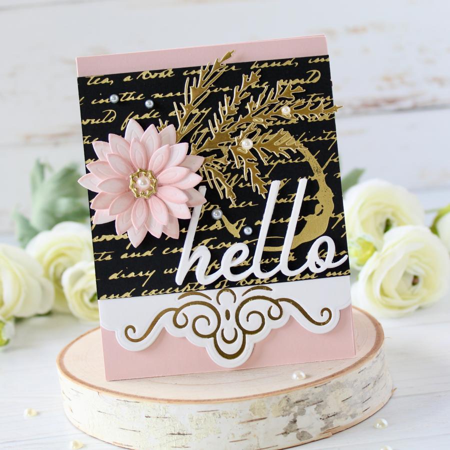 Papertrey Ink Elegant Script Hot Foil Plate ptif-0023