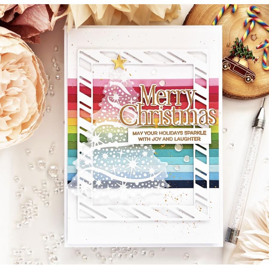 Papertrey Ink Sparkling Tree Hot Foil Plate with Coordinating Die ptif-0030