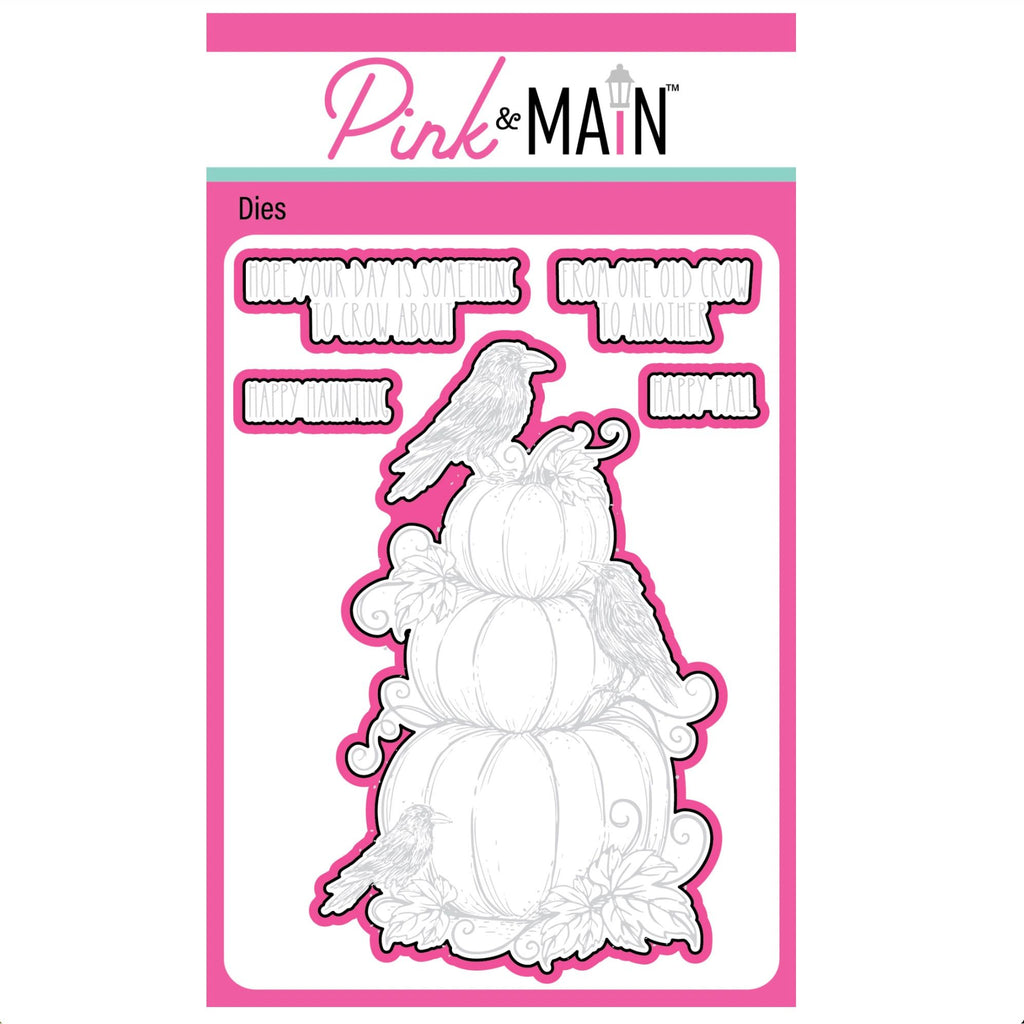Pink and Main Pumpkins and Crows Clear Stamp and Die Set