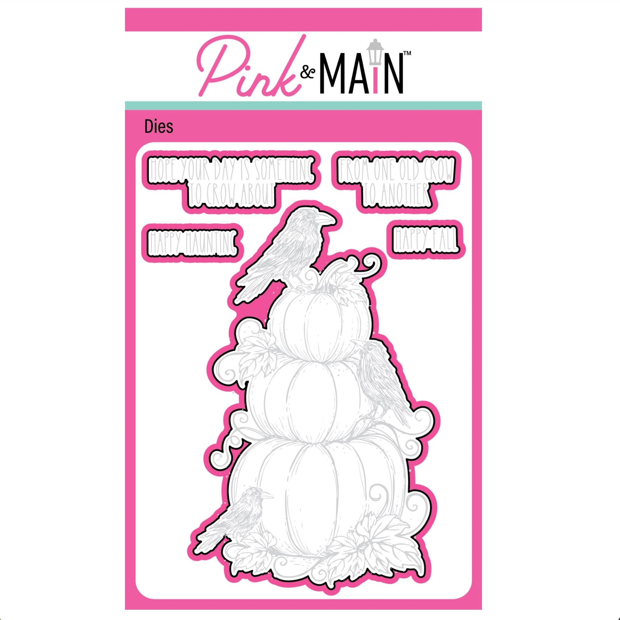 Pink and Main Pumpkins and Crows Clear Stamp and Die Set