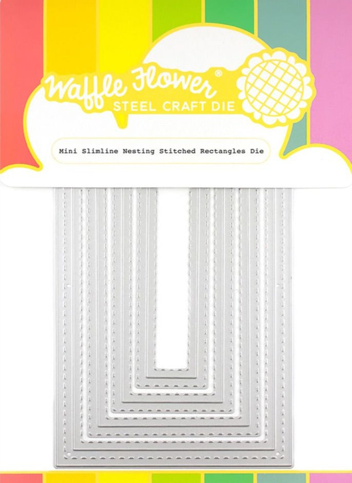 Waffle Flower Mini Slimline Stitched Rectanges Dies 421631