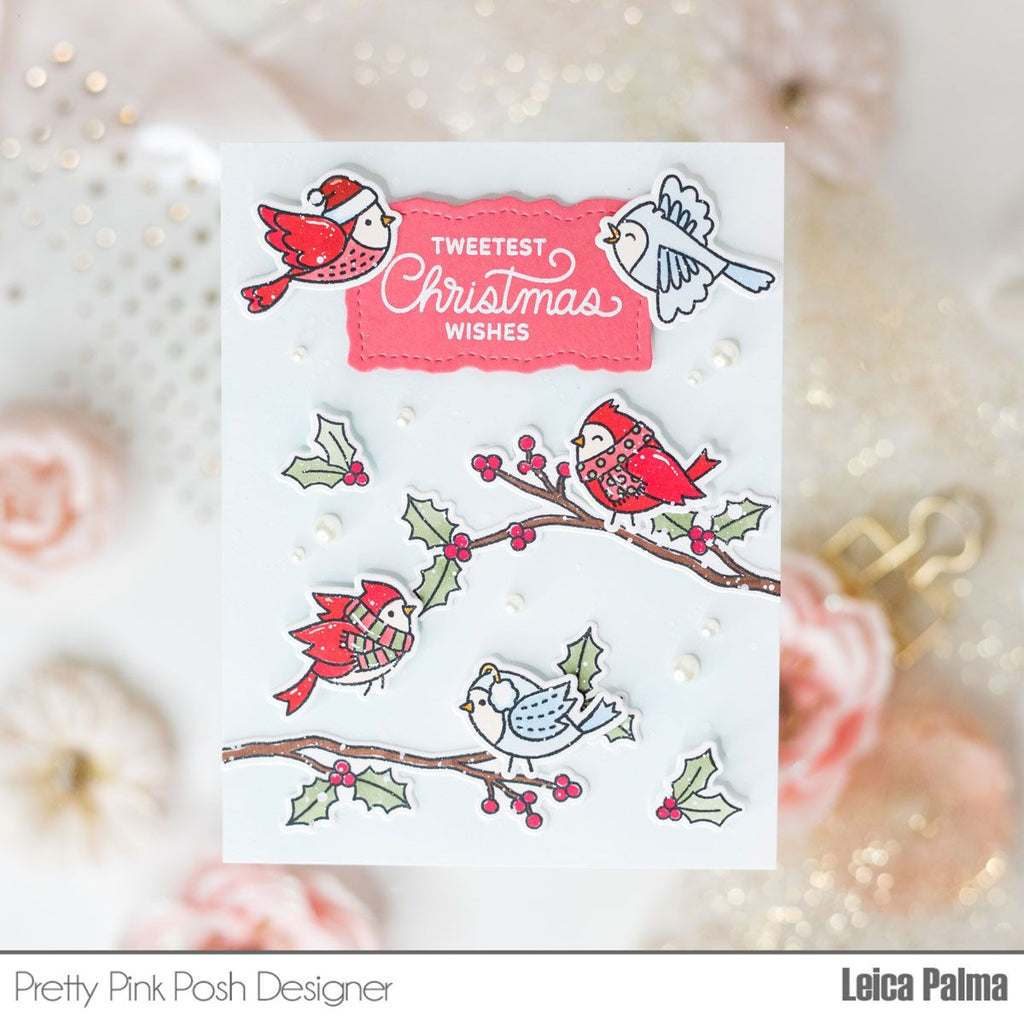 Pretty Pink Posh Winter Birds Clear Stamps cute birds