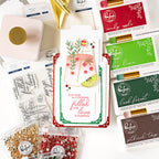 Pinkfresh Studio Holiday Spirit Stencil Set 210023 Christmas Toast Card