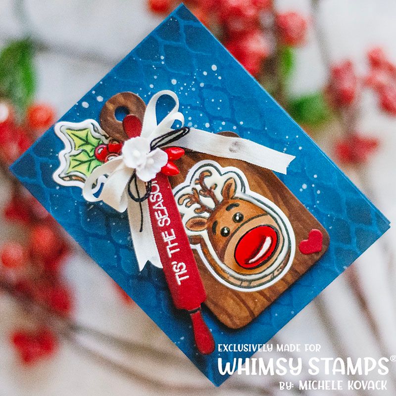 Whimsy Stamps Simple Sentiment Strips Holidays Clear Stamps cwsd465 cutting board