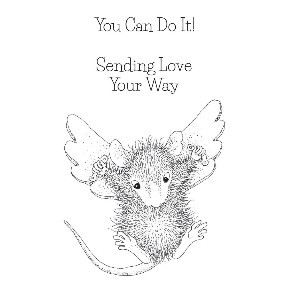 rsc-012 Spellbinders House Mouse Flying to See You Cling Rubber Stamps