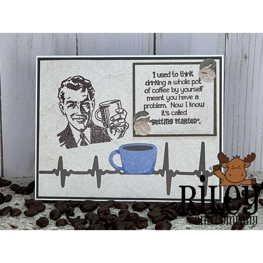 Riley And Company Funny Bones Getting Started Cling Rubber Stamp rwd-1180 heartbeat