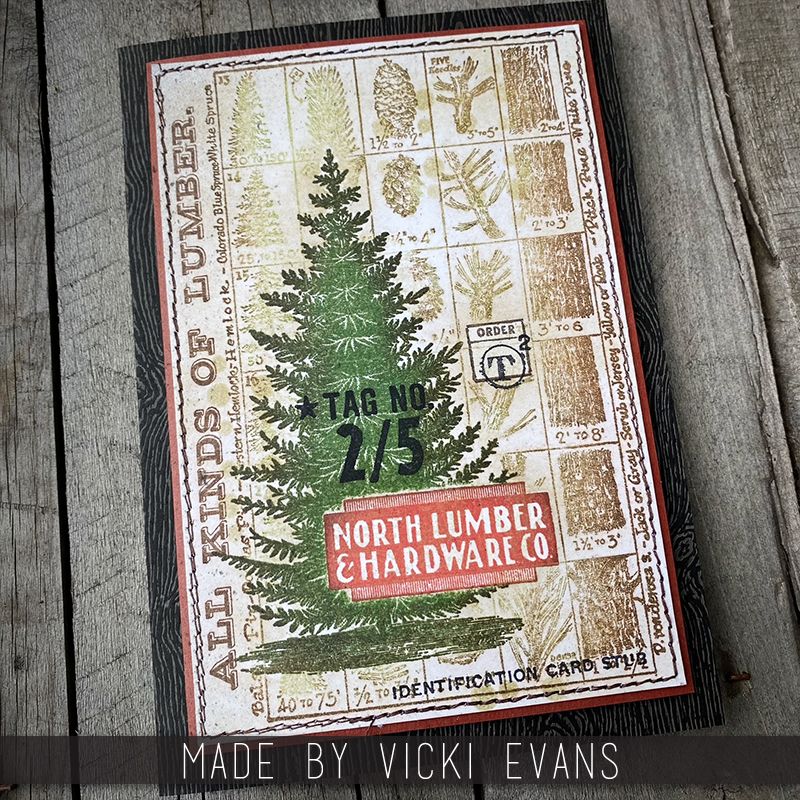 Tim Holtz Cling Rubber Stamps Winter Woodlands cms476 christmas tree