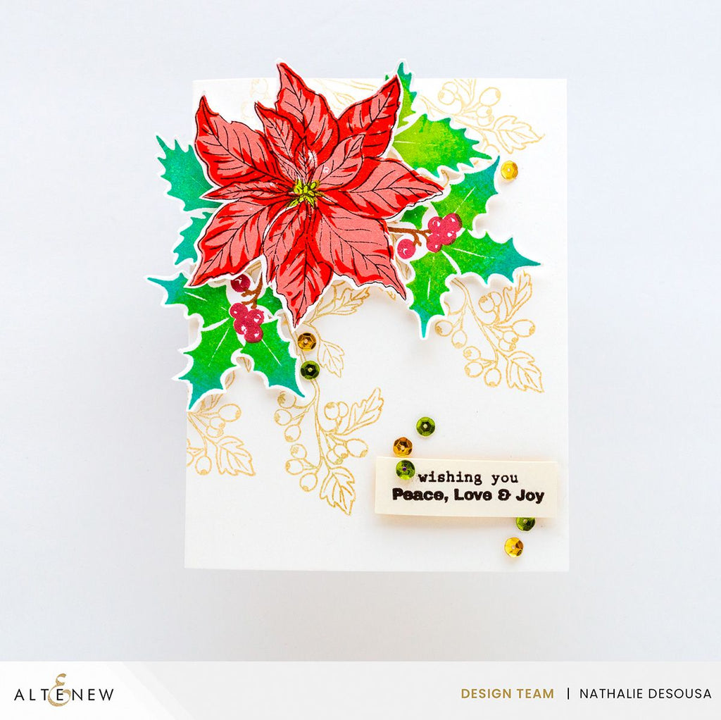 Altenew Winter Florals Clear Stamps alt4246 peace love and joy