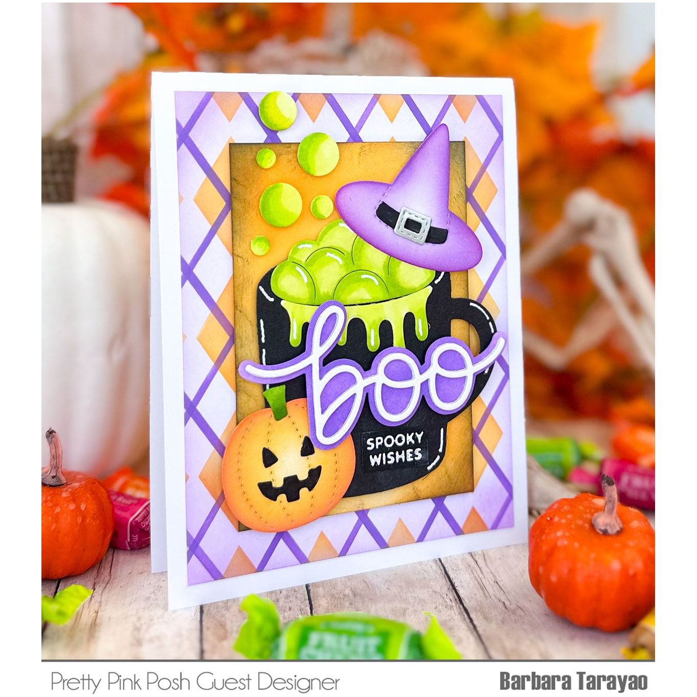 Pretty Pink Posh Large Boo Shadow Dies spooky wishes