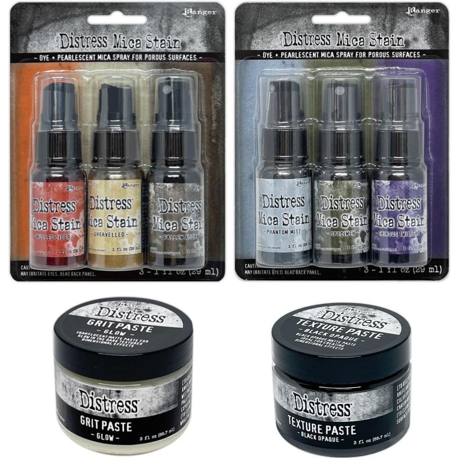 Tim Holtz Distress Halloween Mica Stains And Pastes Bundle