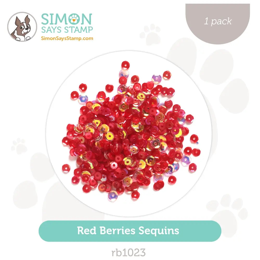 Simon Says Stamp Sequins Red Berries rb1023 Season Of Wonder