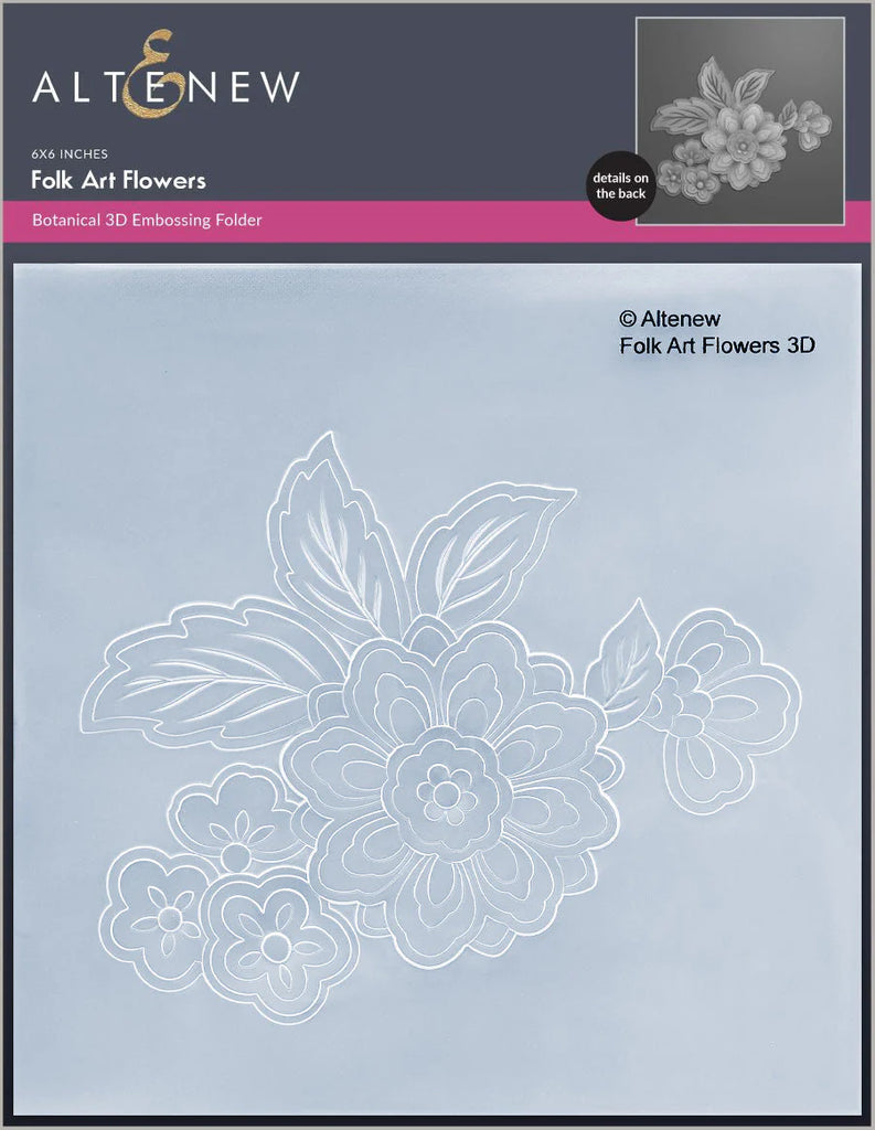 Altenew Folk Art Flowers 3D Embossing Folder alt7616