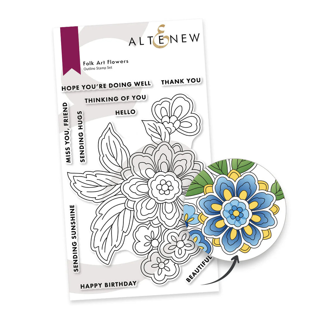 Altenew Folk Art Flowers Clear Stamps alt7613