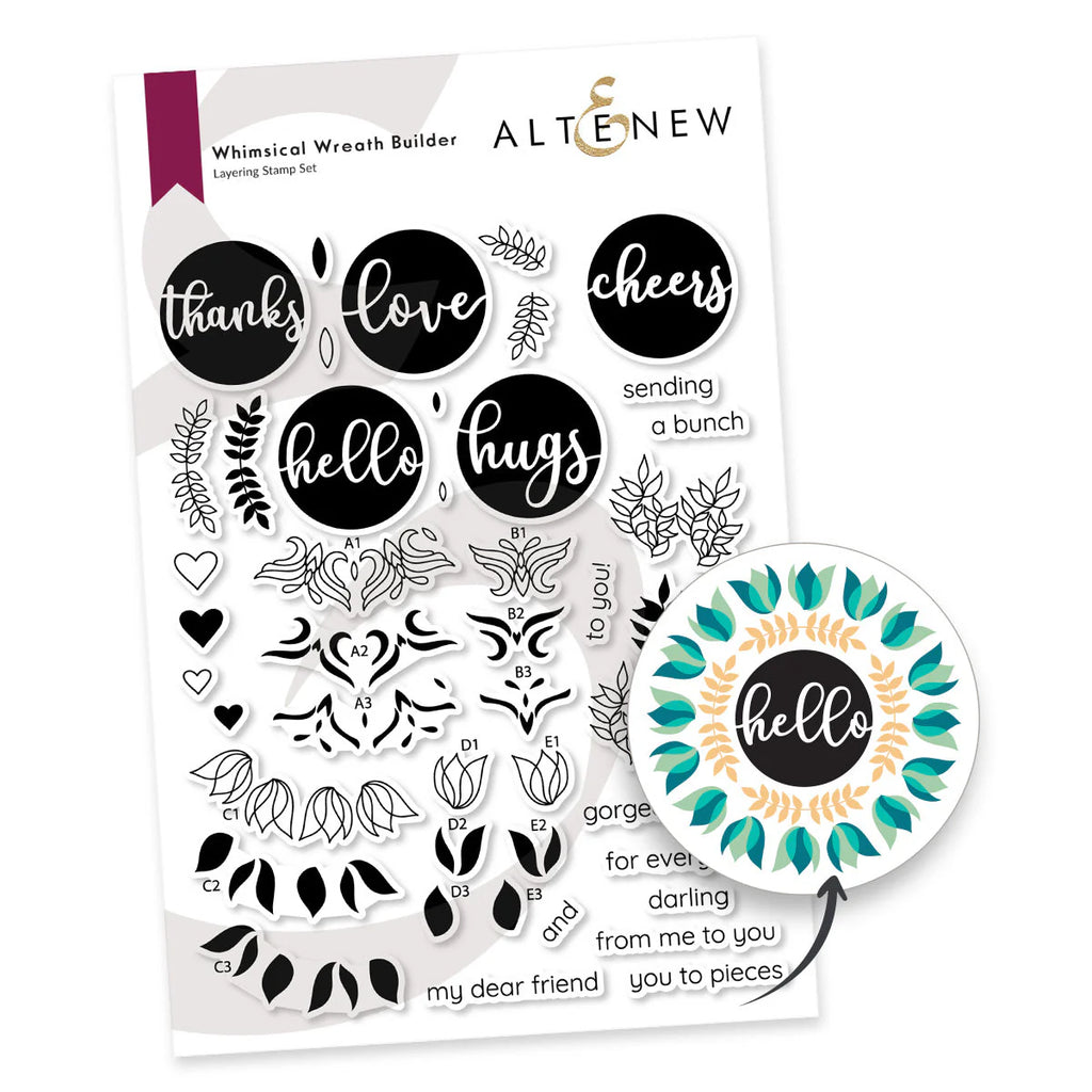 Altenew Whimsical Wreath Builder Clear Stamps alt8669