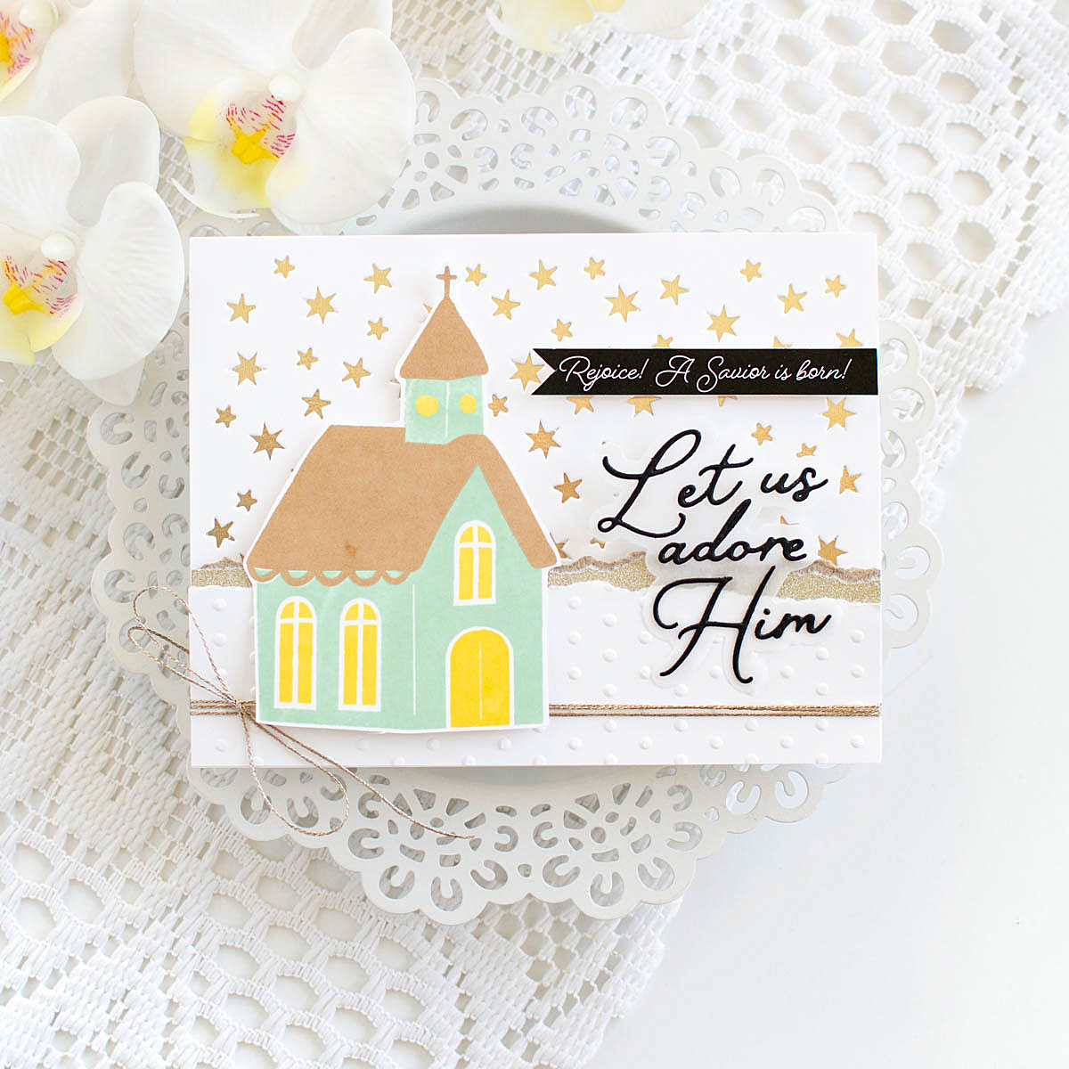 Simon Says Stamp Sentiment Strips Joy to the World Bundle set1072jw Christmas Card | color-code:ALT02