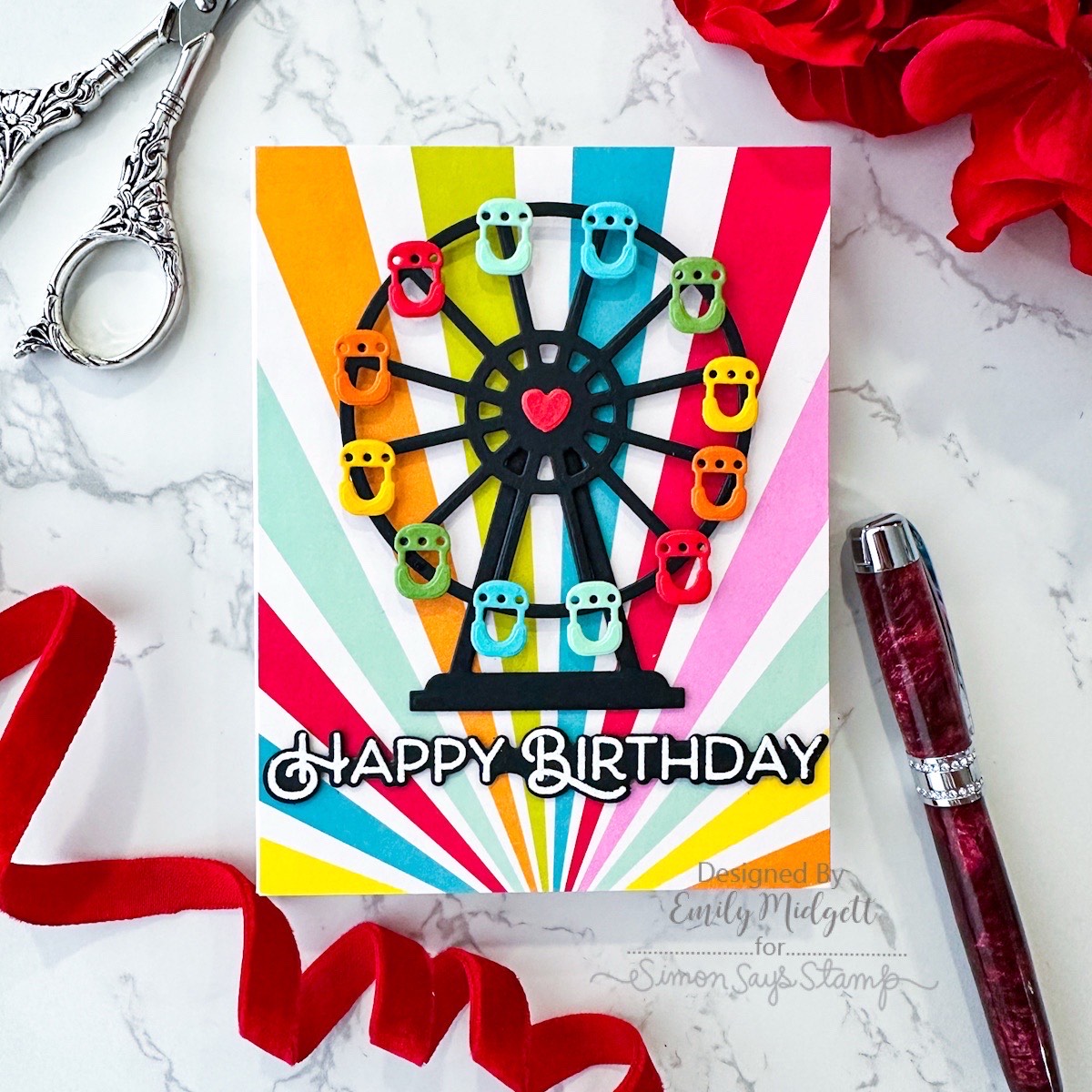 Simon Says Stamp Ferris Wheel Wafer Dies 1451sd Birthday Card | color-code:ALT01