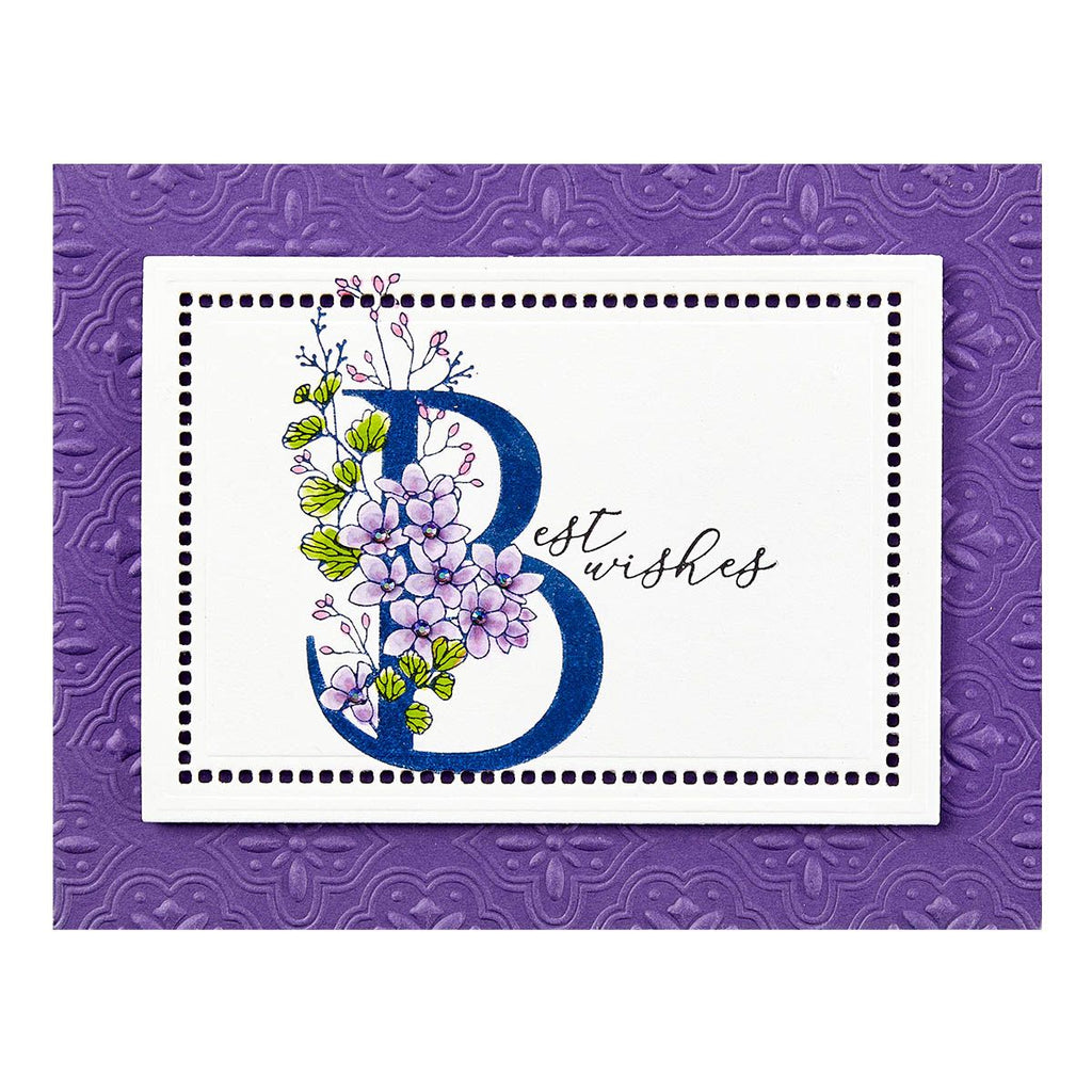 bp-125 Spellbinders Floral B and Sentiment Press Plates best wishes