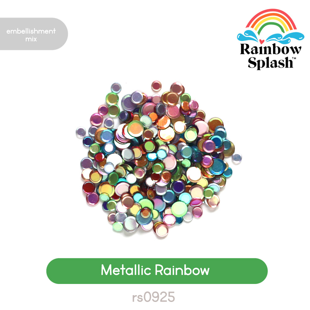 Rainbow Splash Metallic Rainbow Embellishment Mix rs0925