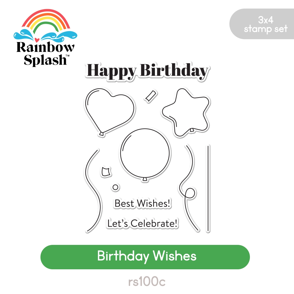 Rainbow Splash Clear Stamps Birthday Wishes rs100c