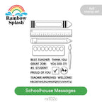 Rainbow Splash Clear Stamps Schoolhouse Messages rs102c