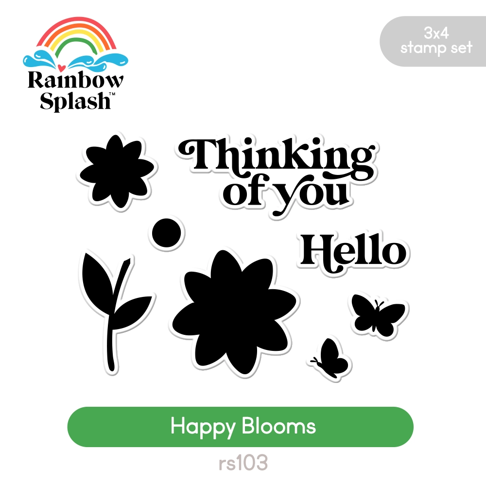 Rainbow Splash Clear Stamps Happy Blooms rs103