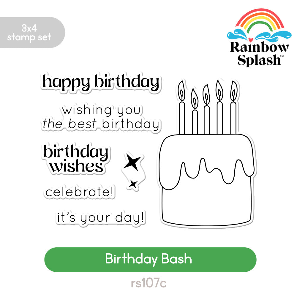 Rainbow Splash Clear Stamps Birthday Bash rs107c Splendor