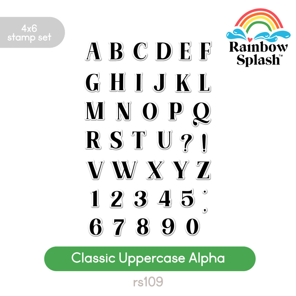 Rainbow Splash Clear Stamps Classic Uppercase Alpha rs109 Splendor