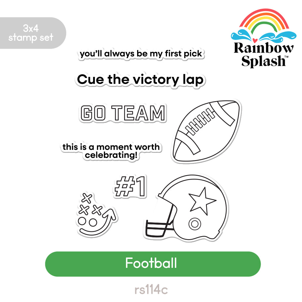 Rainbow Splash Clear Stamps Football rs114c