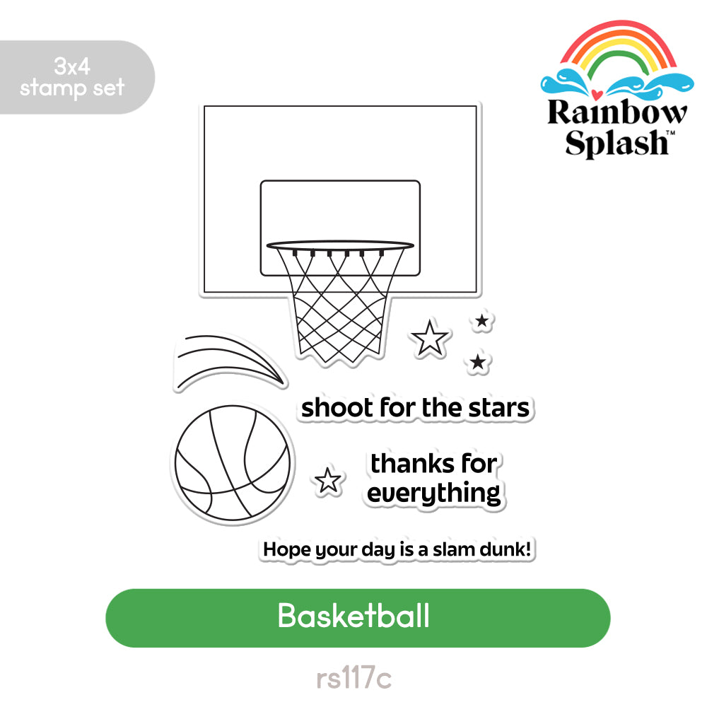 Rainbow Splash Clear Stamps Basketball rs117c