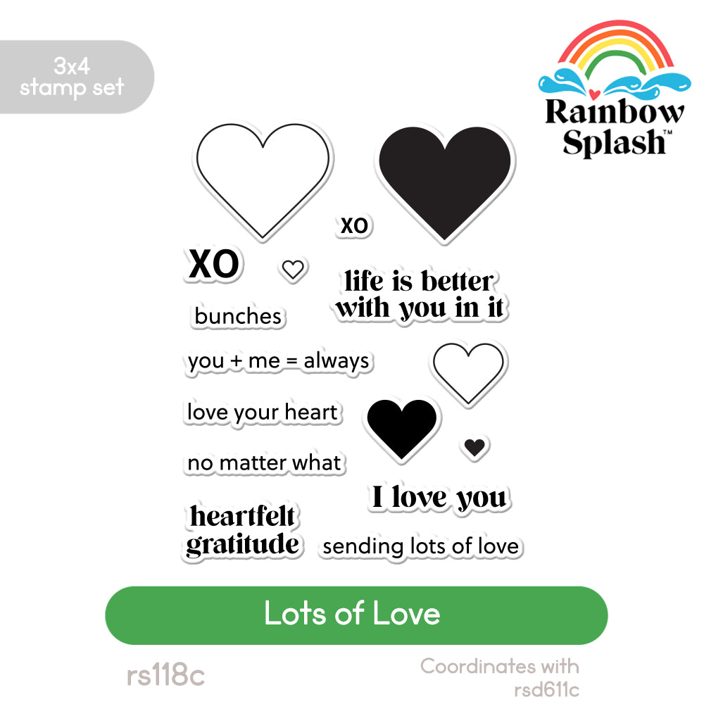 Rainbow Splash Clear Stamps Lots of Love rs118c Stamptember