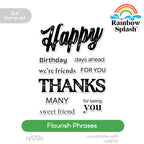 Rainbow Splash Clear Stamps Flourish Phrases rs120c Stamptember