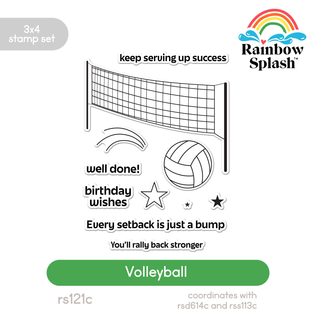 Rainbow Splash Clear Stamps Volleyball rs121c Stamptember