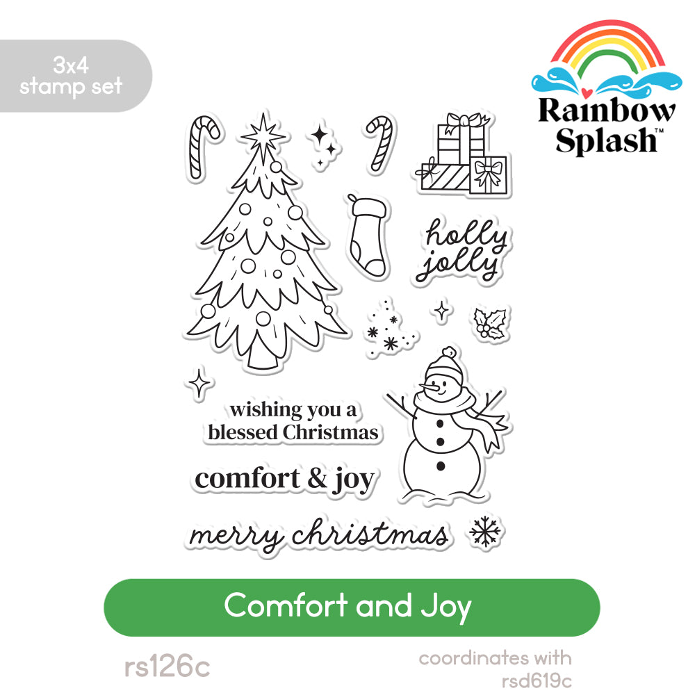 Rainbow Splash Clear Stamps Comfort and Joy rs126c Sending Cheer