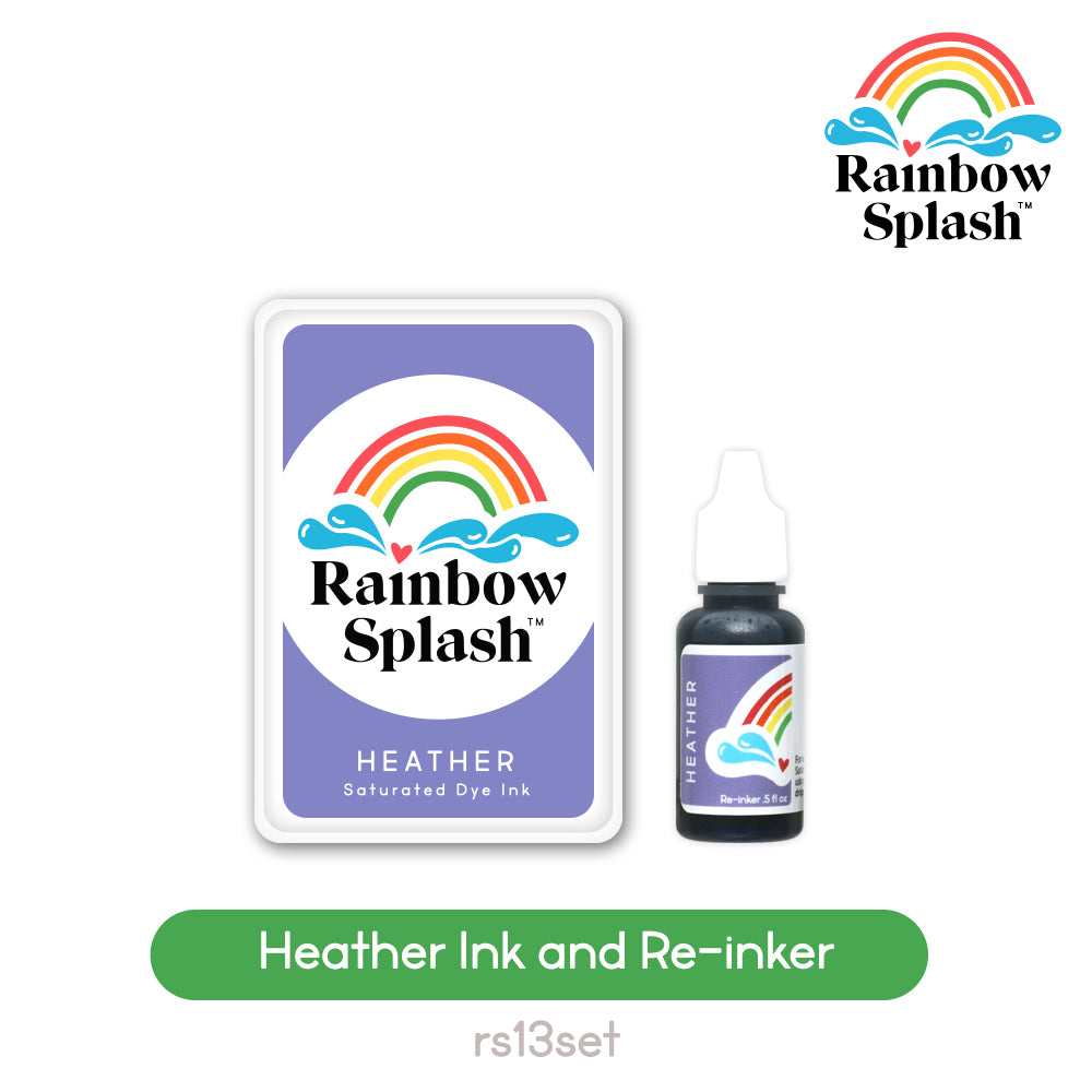 Rainbow Splash Ink Pad And Re-Inker Set Heather