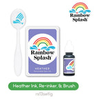 Rainbow Splash Ink Pad And Re-Inker Set Heather With Large Brush rs13setlg Splendor