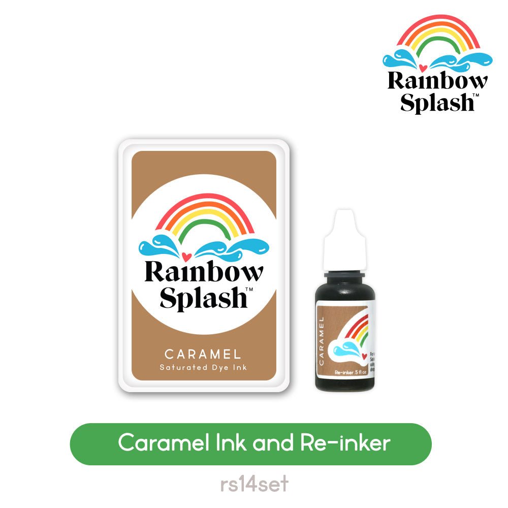 Rainbow Splash Ink Pad And Re-Inker Set Caramel