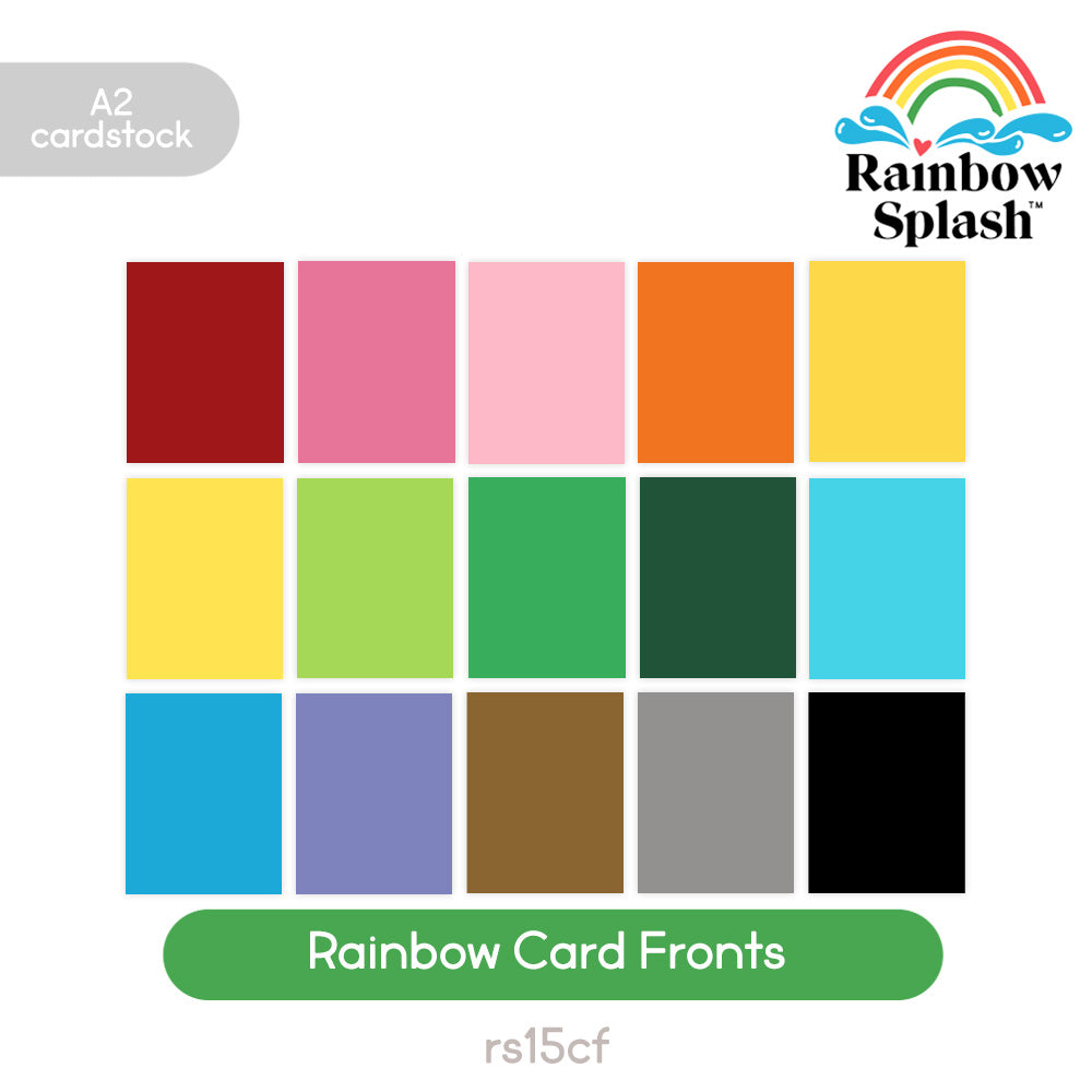Rainbow Splash Cardstock Card Front Pack rs15cf Beautiful Moments