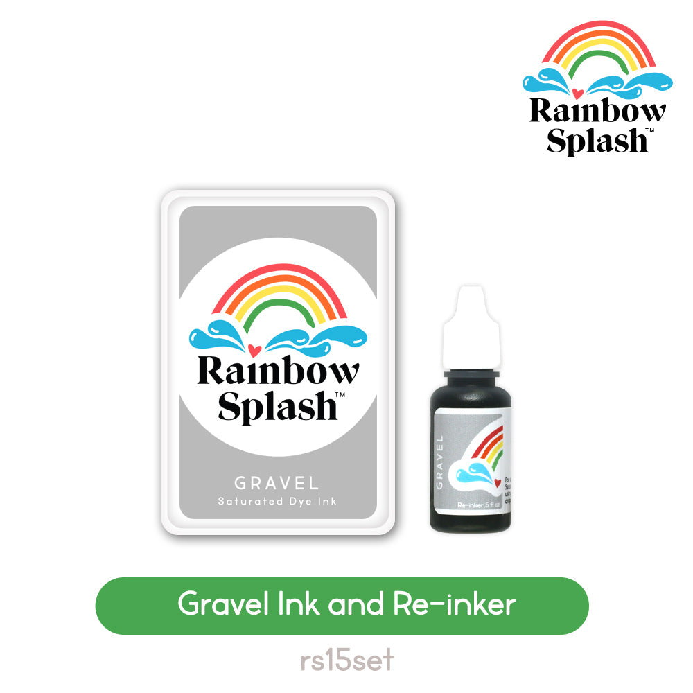 Rainbow Splash Ink Pad And Re-Inker Set Gravel