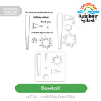 Rainbow Splash Stamps Dies And Stencil Baseball rs27set