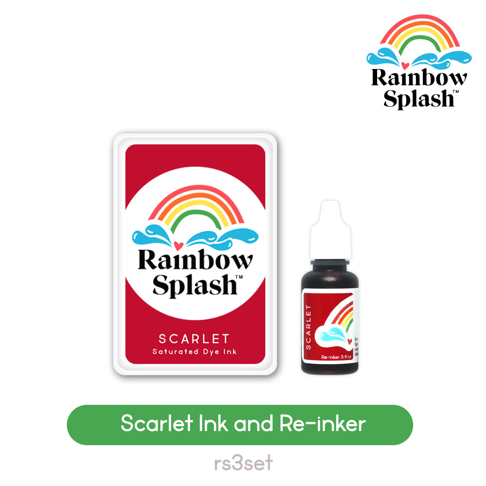 Rainbow Splash Ink Pad And Re-Inker Set Scarlett