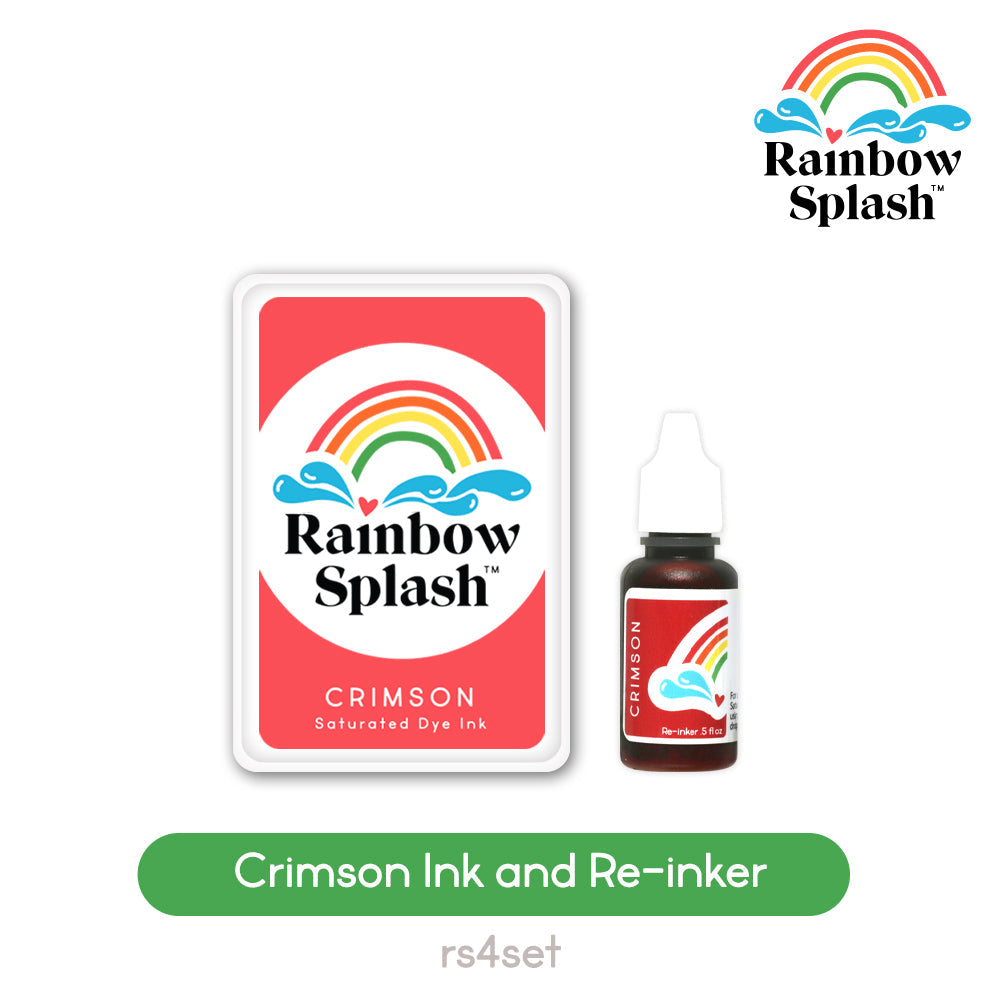 Rainbow Splash Ink Pad And Re-Inker Set Crimson