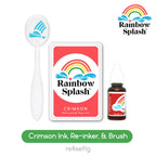 Rainbow Splash Ink Pad and Re-Inker Set Crimson with Large Brush rs4setlg Splendor