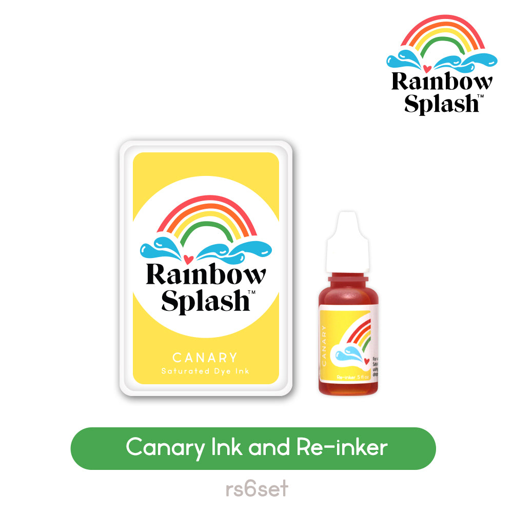 Rainbow Splash Ink Pad And Re-Inker Set Canary