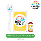 Rainbow Splash Ink Pad and Re-Inker Set Dandelion with Large Brush rs7setlg Splendor