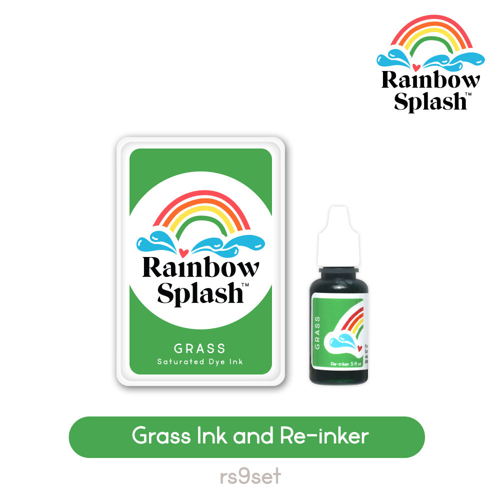 Rainbow Splash Ink Pad And Re-Inker Set Grass