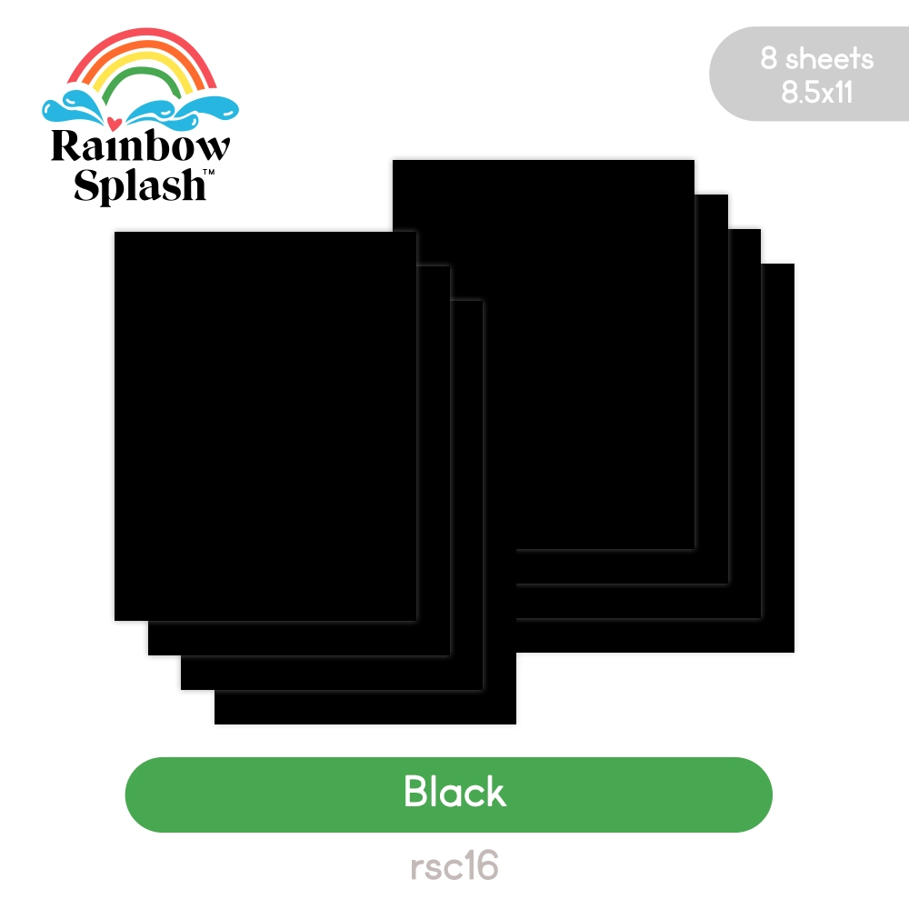 Rainbow Splash Cardstock Black rsc16