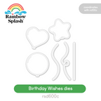 Rainbow Splash Wafer Dies Birthday Wishes rsd600c